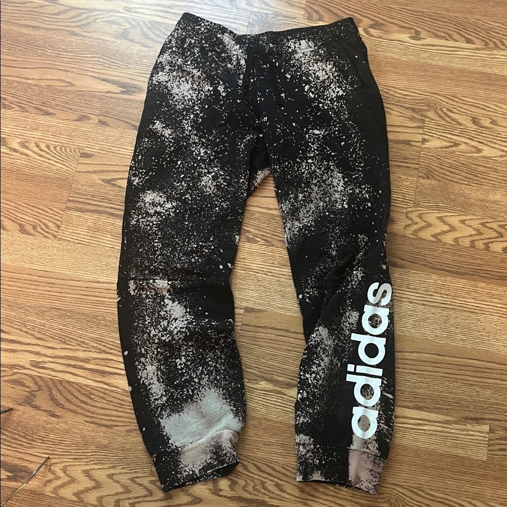 Adidas Black and White Splatter Joggers